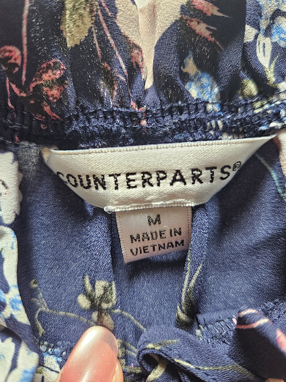 Counterparts Navy Floral Off-Shoulder Ruffle Blouse - Picture 6 of 6